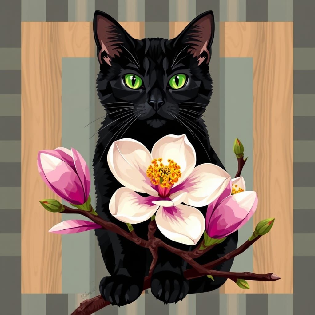 Geometric Abstraction in Wood Mosaic Style