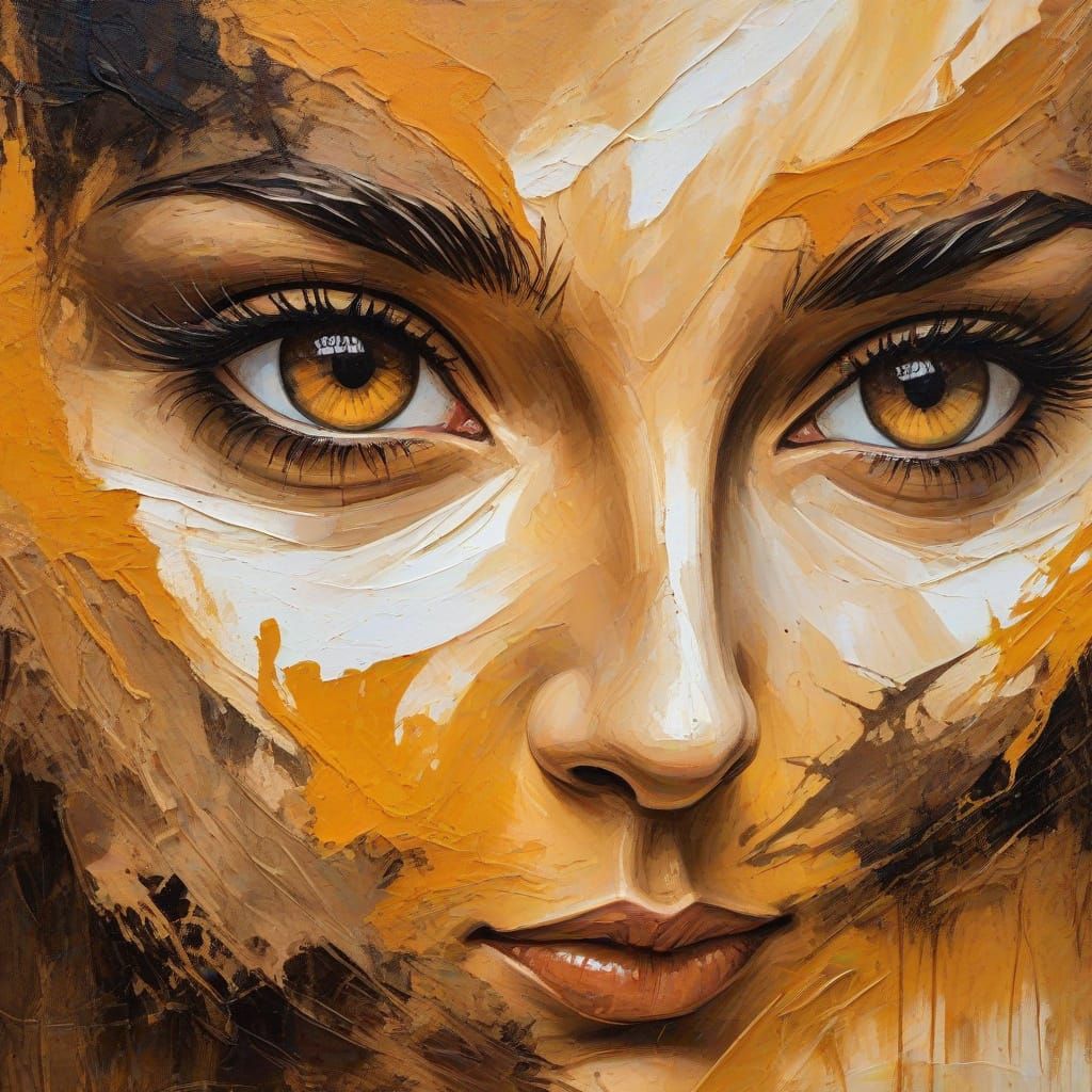 Expressionist Coffee-Stained Paper in Oil Painting Style