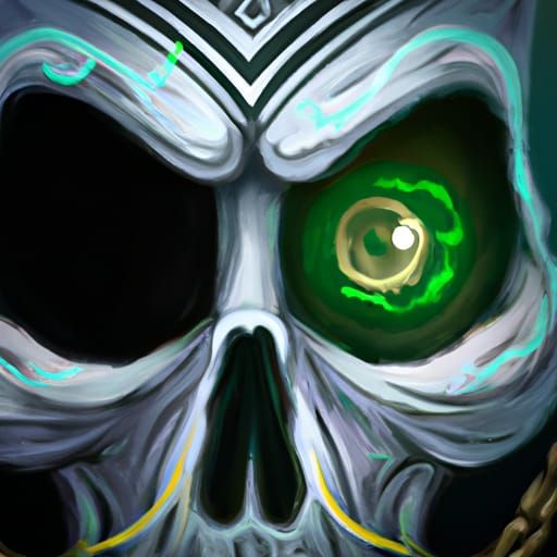 Sinister Skeleton Pirate Captain with Glowing Eye
