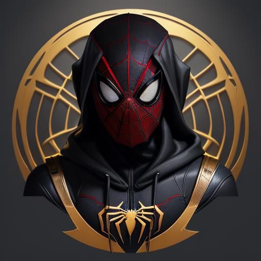Miles Morales Spiderman Headshot in Detailed Matte Painting