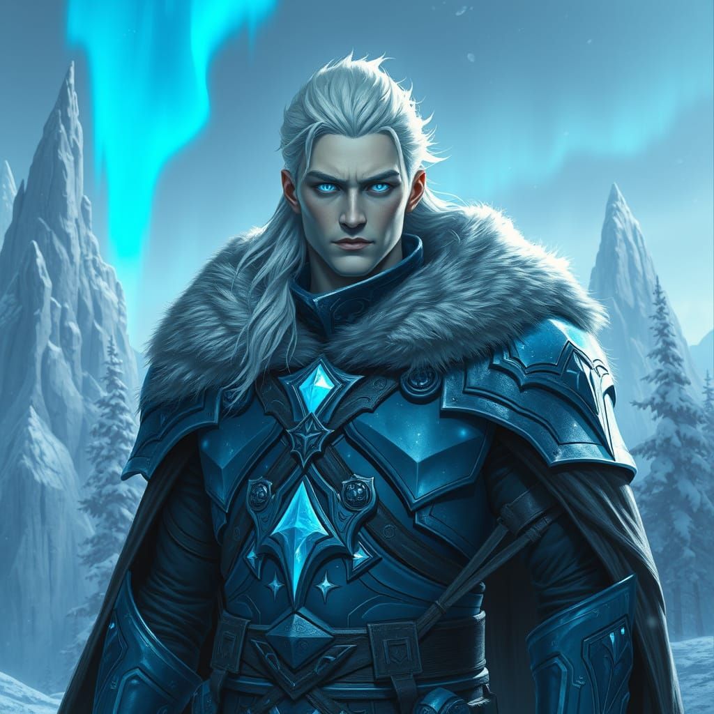 Icy Giant in Frozen Landscape