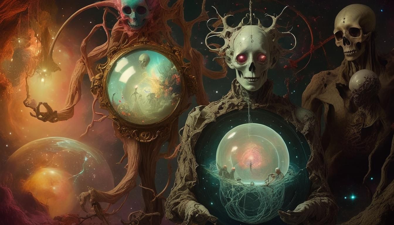 Cosmic Horror Concept Art in Rococo Style