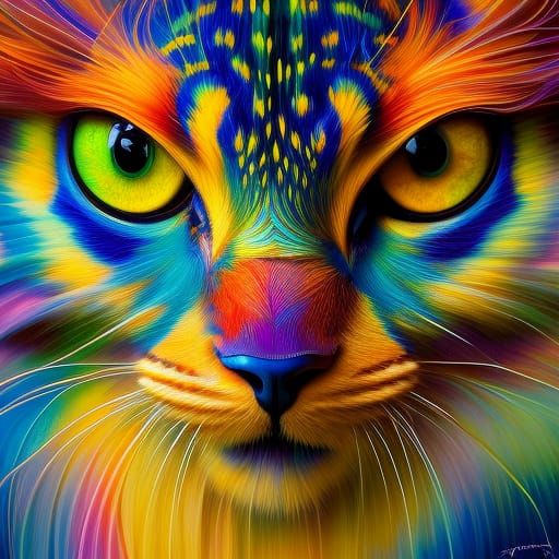 Psychedelic Cosmic Owl Portrait in Photorealistic Style