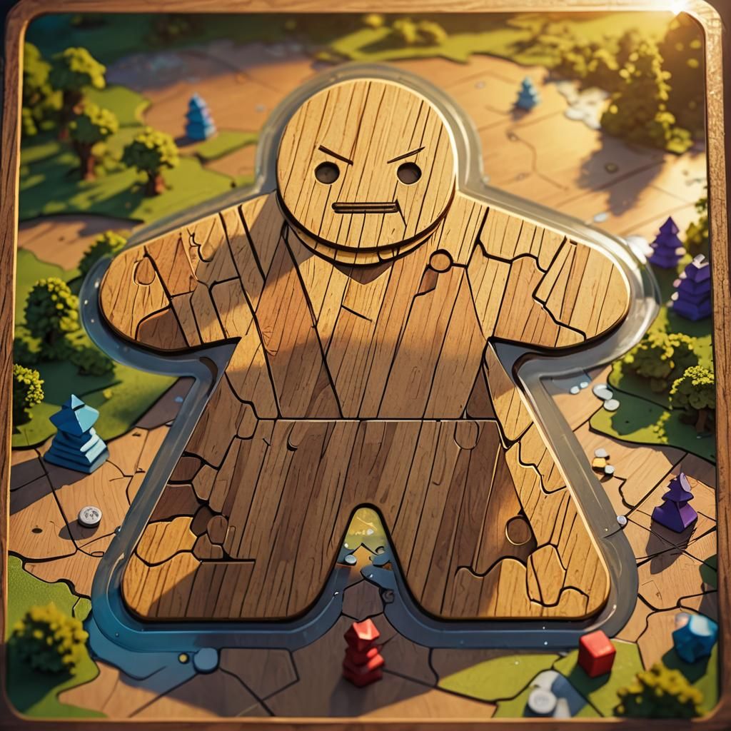 Meeple on Game Board in Anime Style