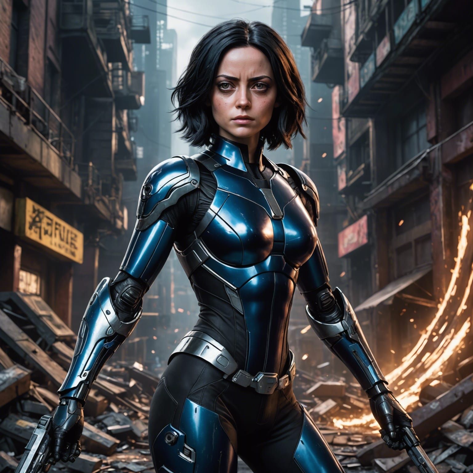 Alita Battle Angel Cinematic Sci-Fi Portrait