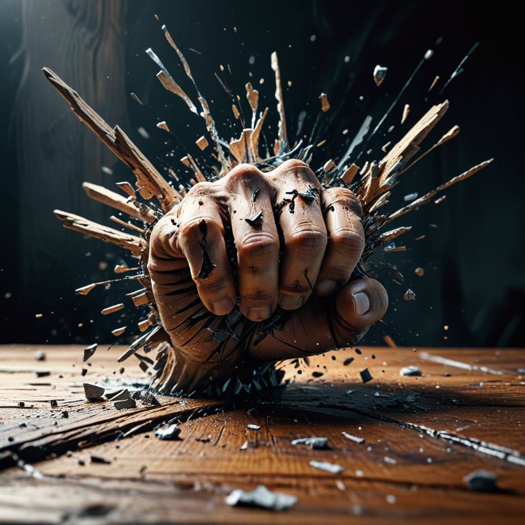 Wrathful Hand Strikes Table: Digital Art