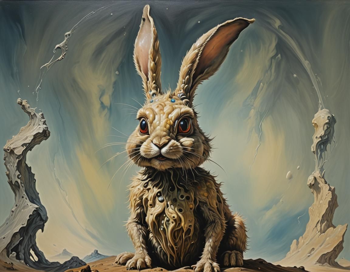 Surreal Alien Rabbit Creature in Dali Style