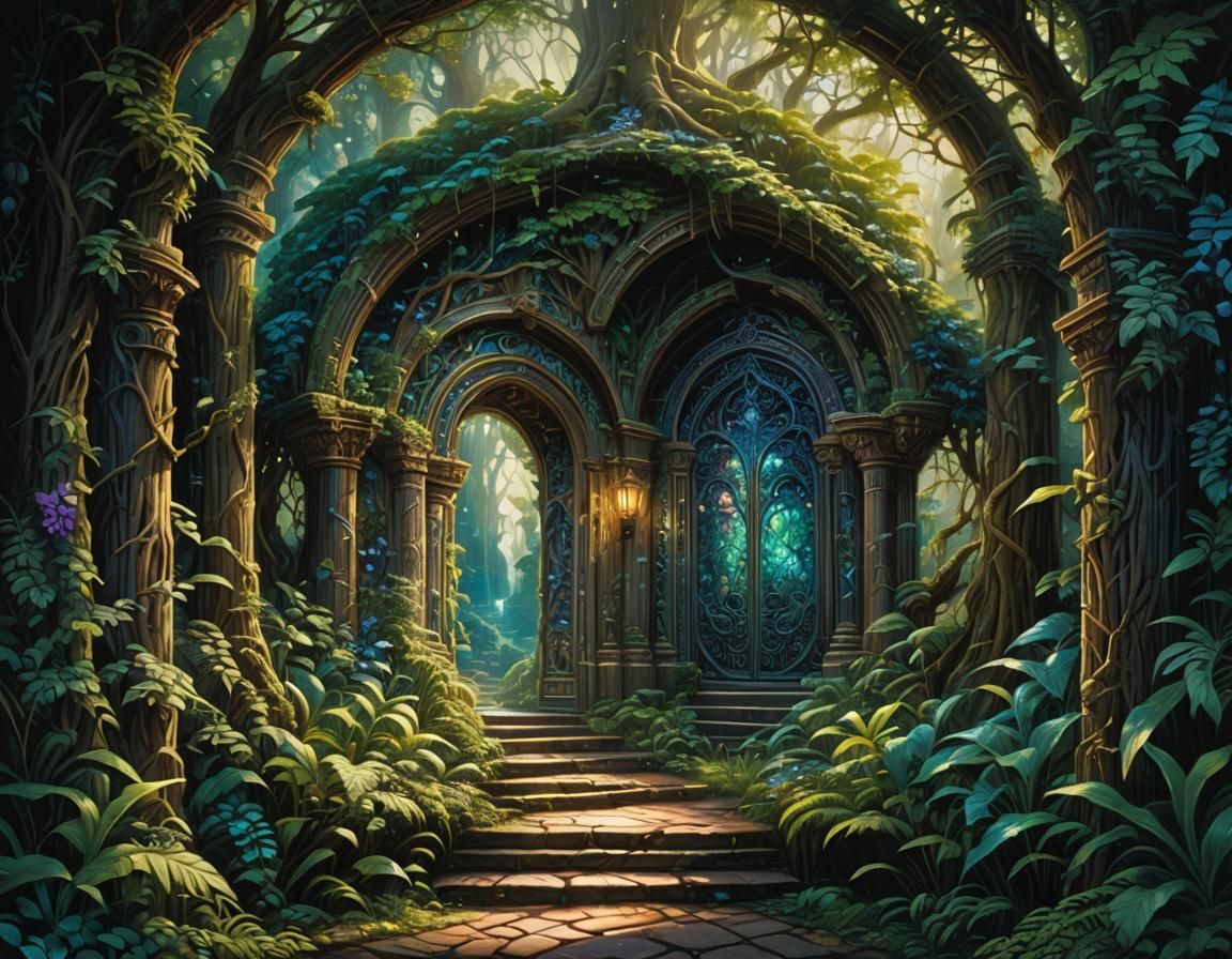 Enchanted Portal to New Dimensions: Ethereal Oil Painting