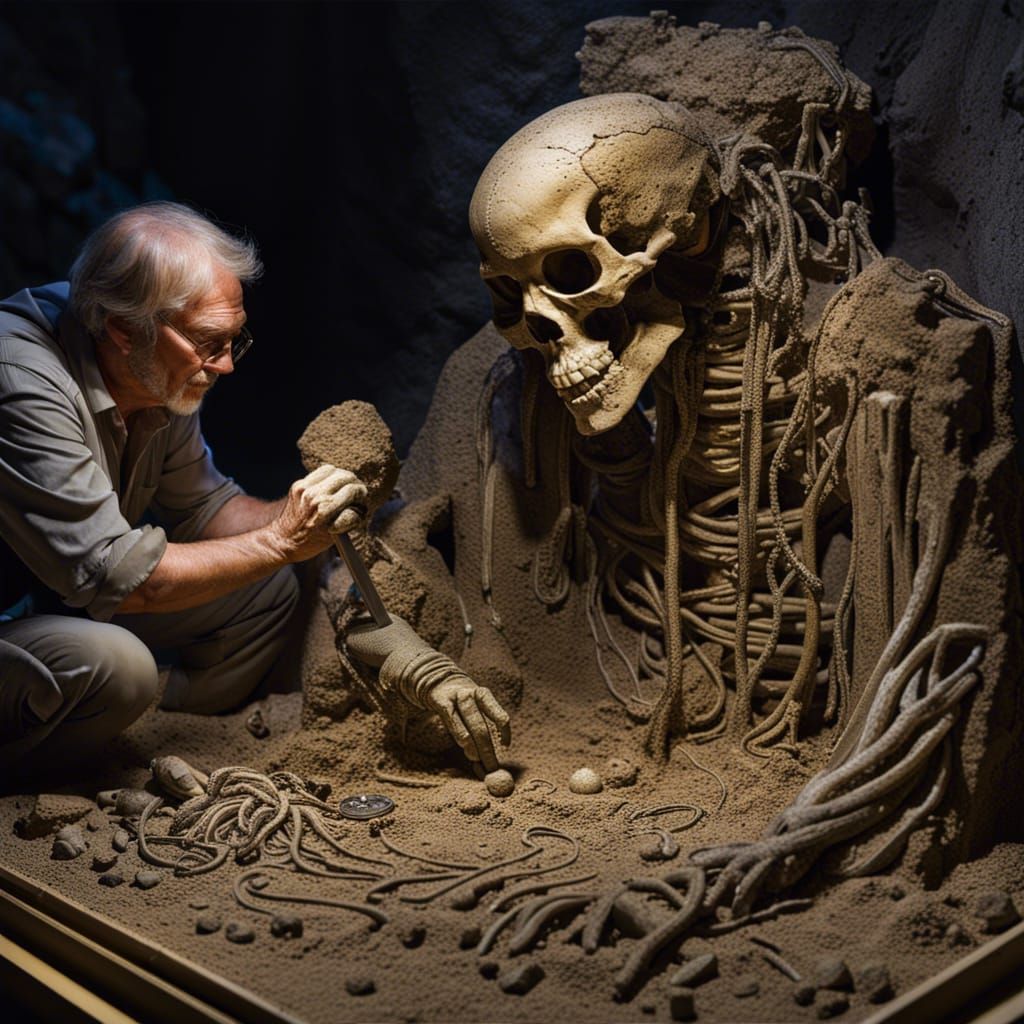 Archaeologist discovers a skeleton .
