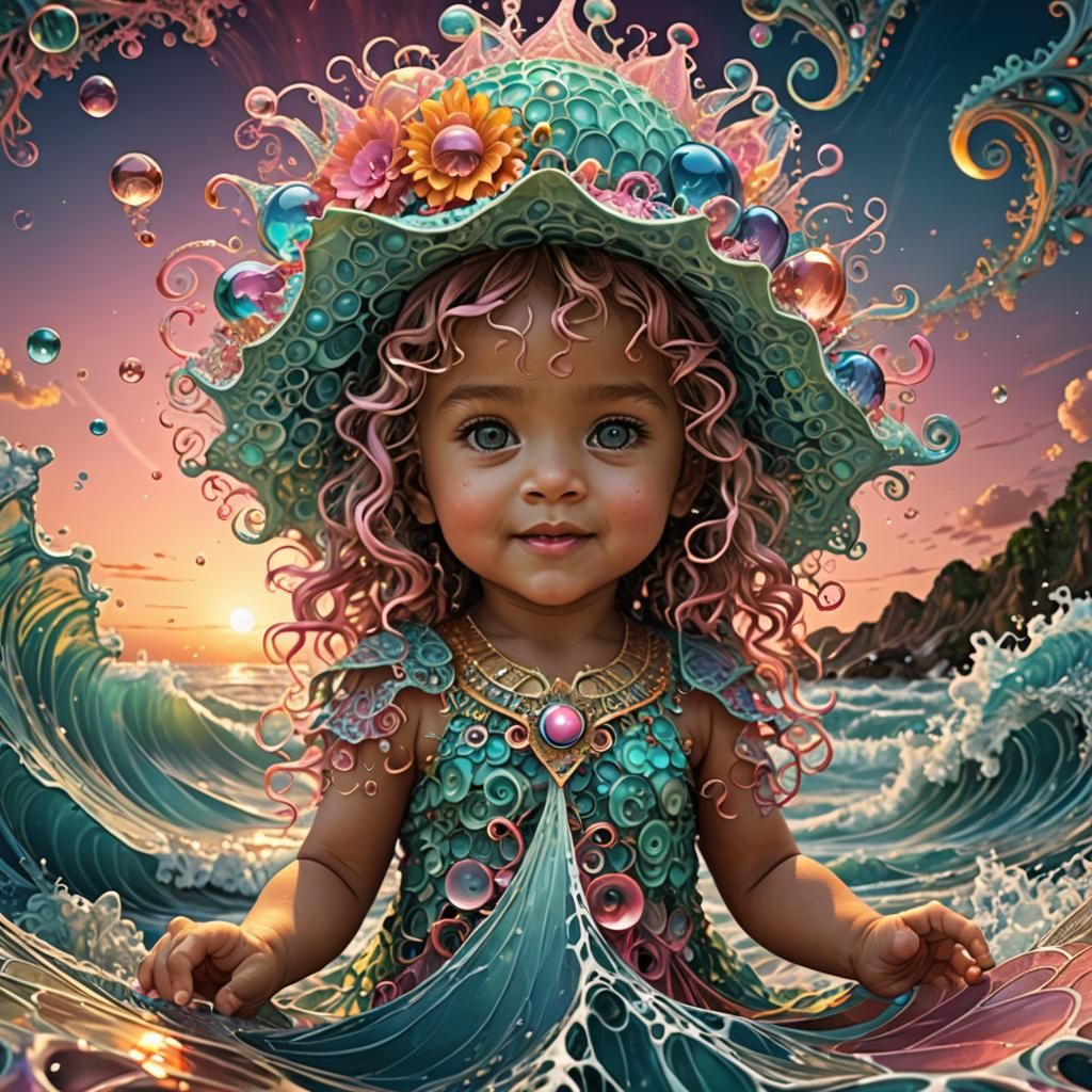 Ocean Babies Dance in Fractal Botanical Paradise