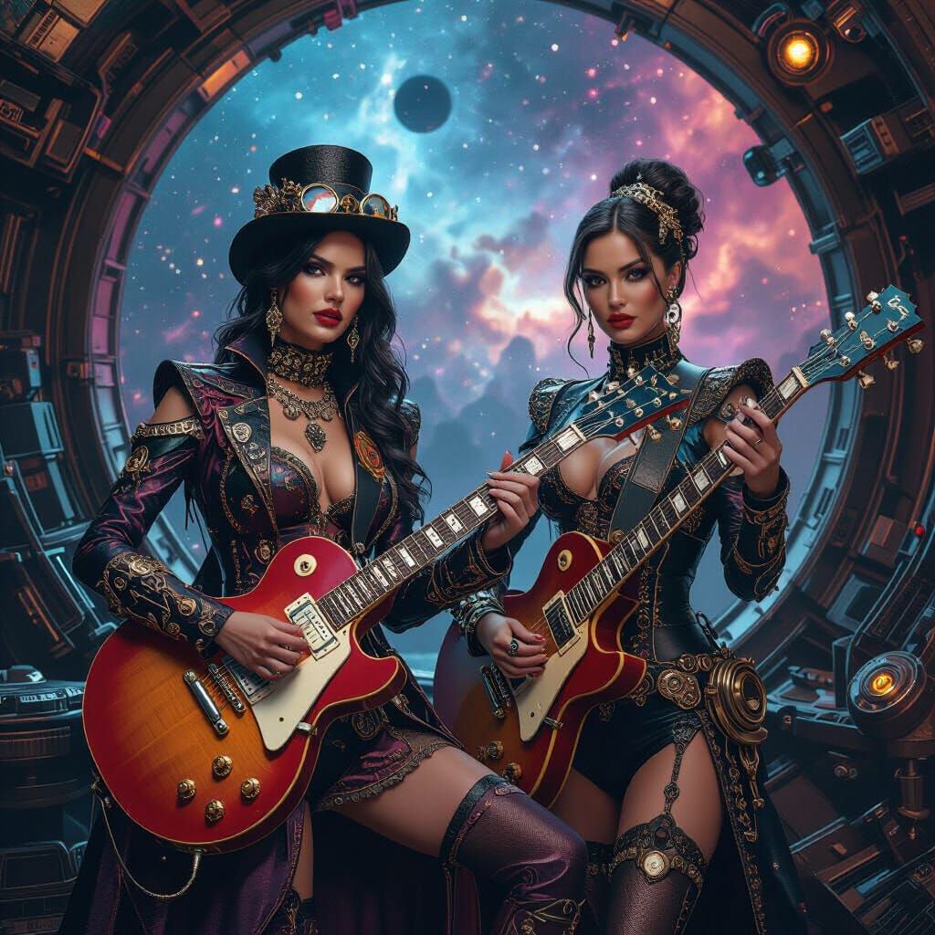 Steampunk Supermodels with Guitars and Space Tools