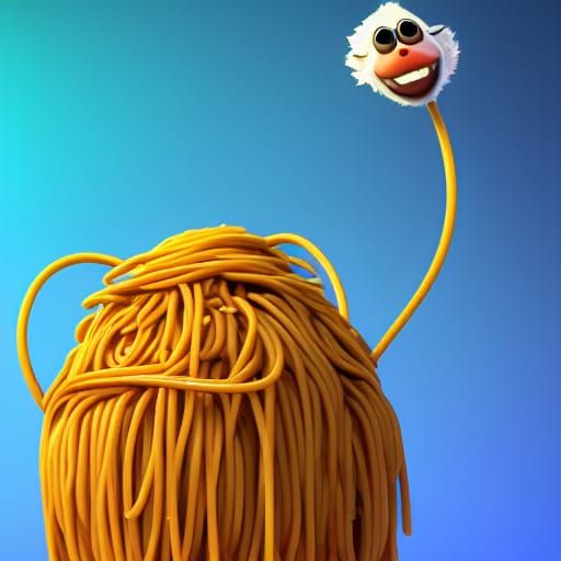 The Spaghetti Yeti: Pixar-Style 3D Digital Art