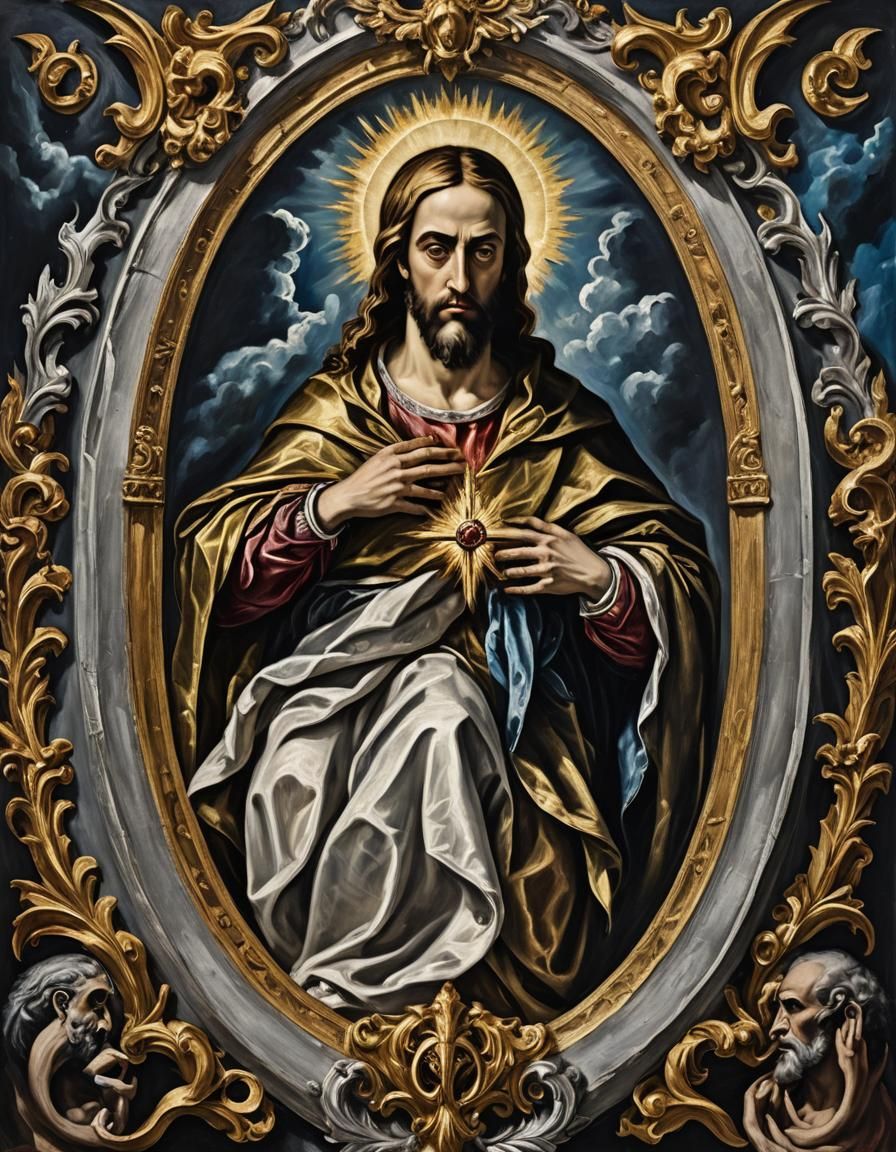 Alpha and Omega's Kingdom: Oil Painting Masterpiece