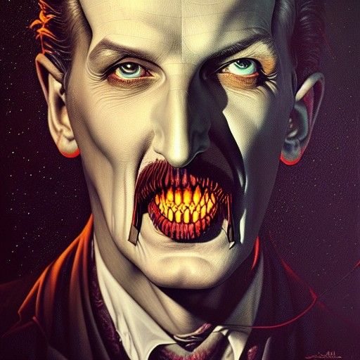 Gothic Portrait of Vincent Price in Oil