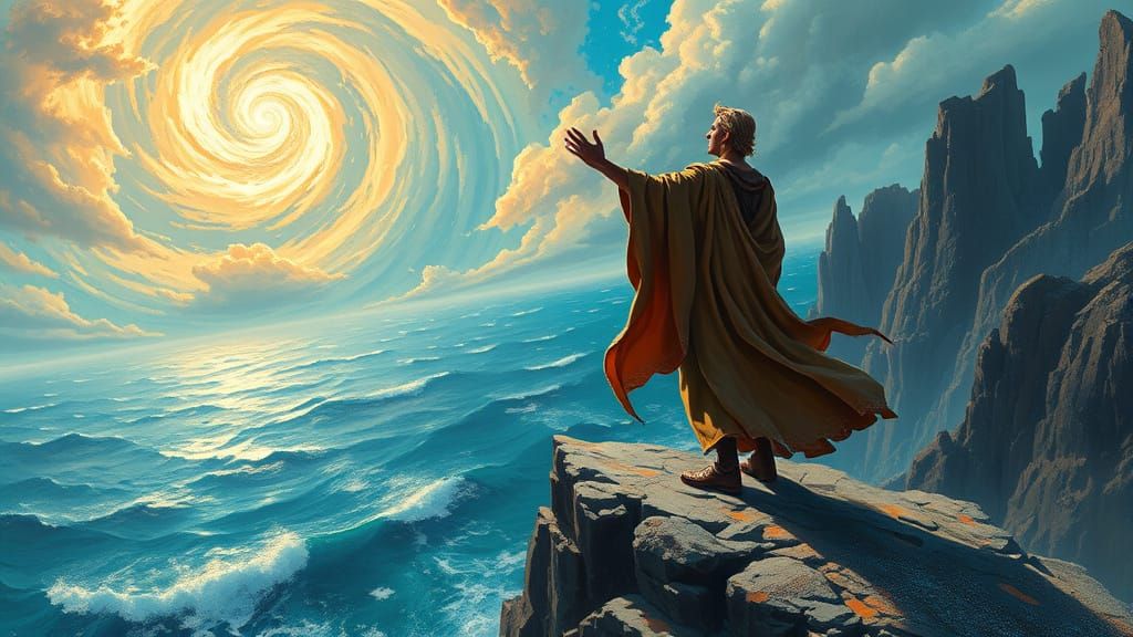 Majestic Figure at the Edge of Eternity