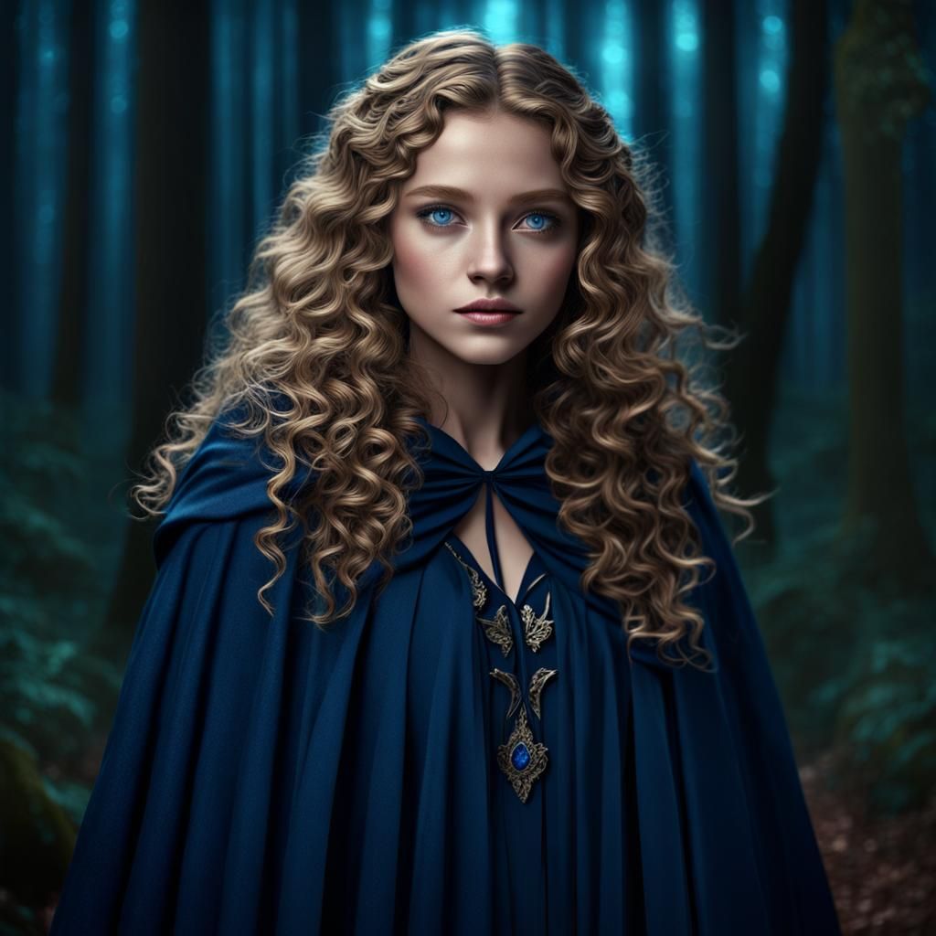 Beautiful Girl in Forest: Fantasy Concept Art