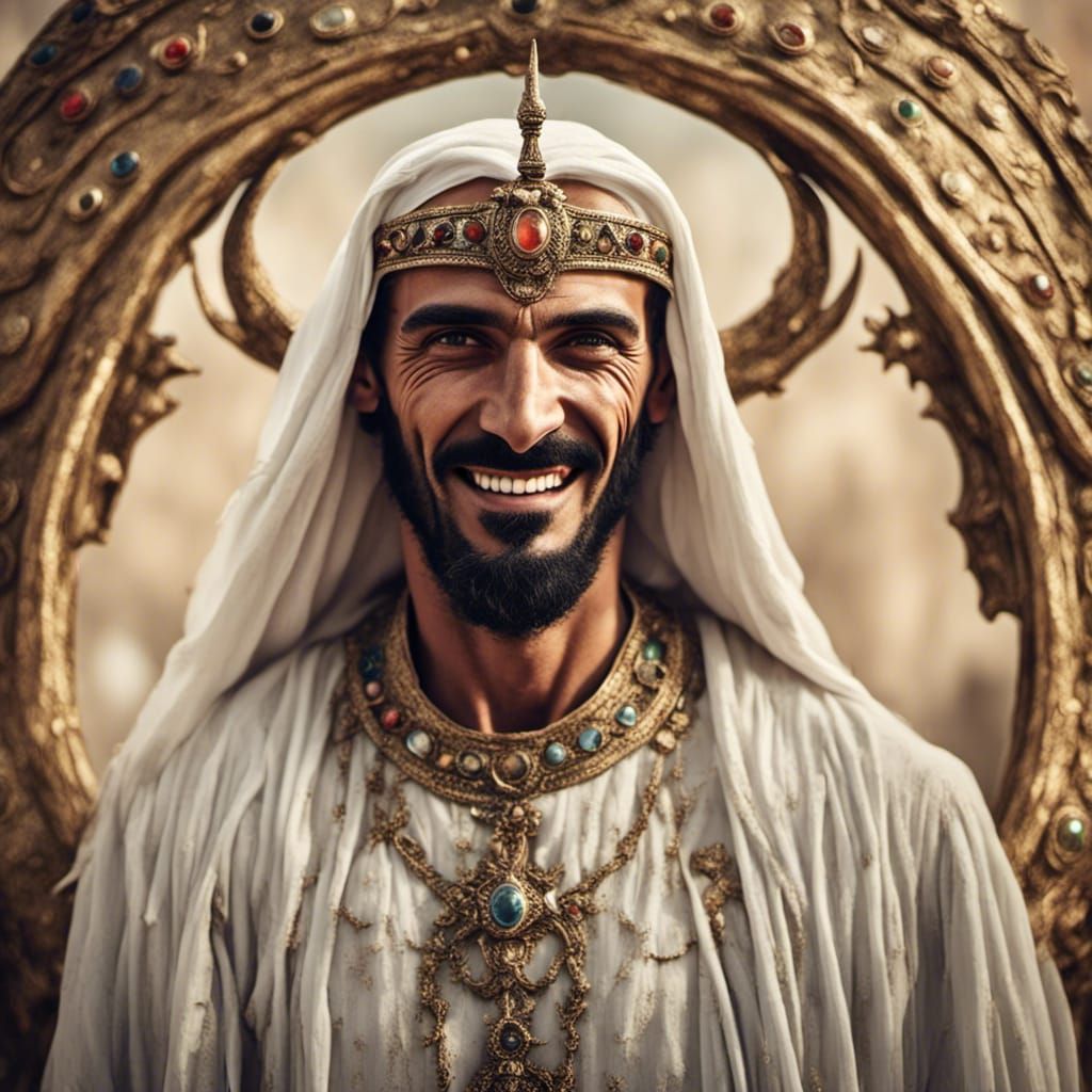 Smiling Arab Man's Direct Gaze in Full Color