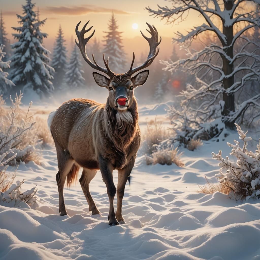 Radiant Christmas Rudolf with Red Nose