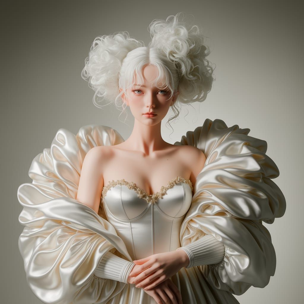 Ethereal Figure in Smear Style with Anime Tones