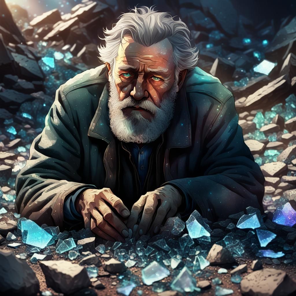 Shattered Glass Reflecting Sorrow: Hyperrealistic Concept Ar...
