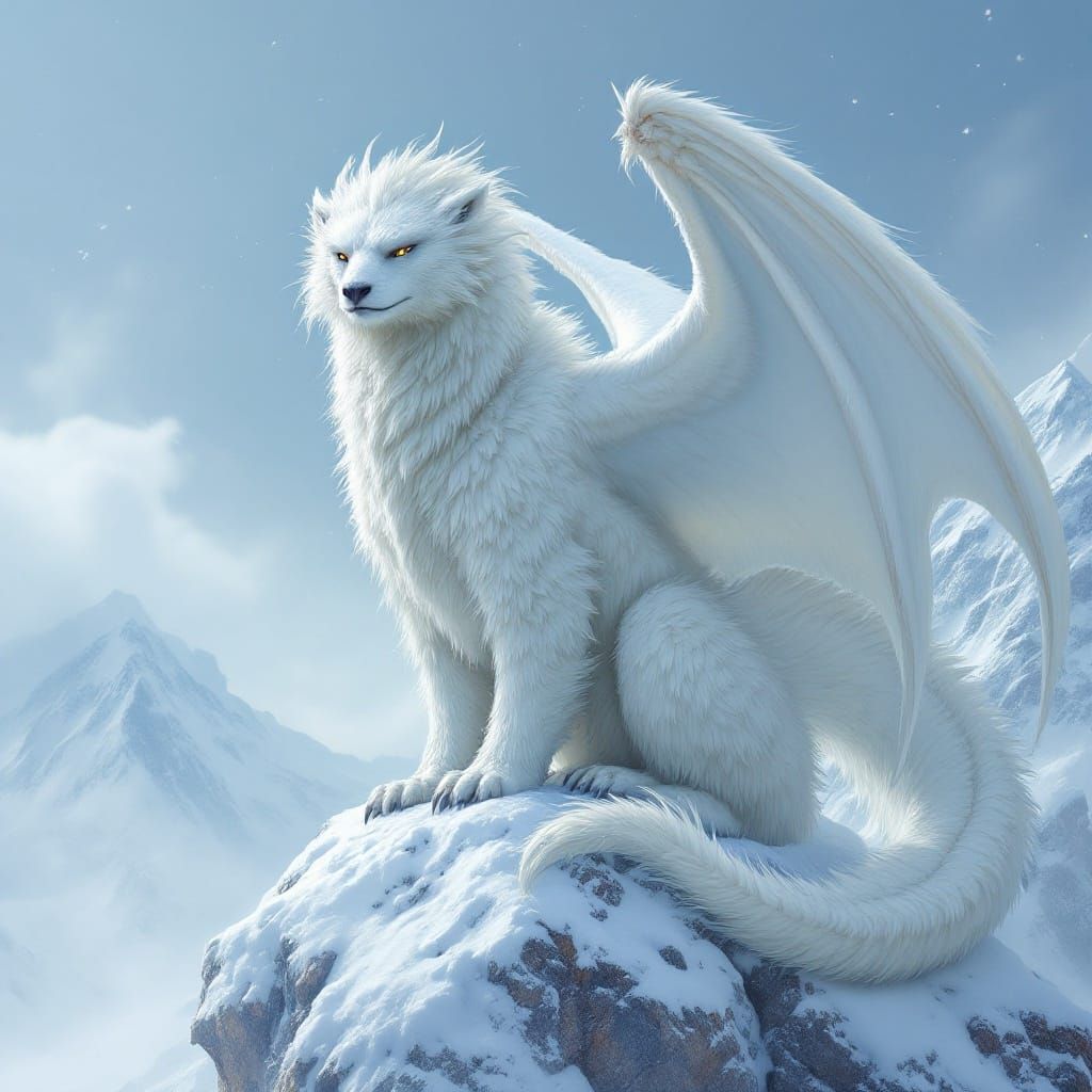Majestic Polar Dragon Rules the Frosty Mountain Kingdom