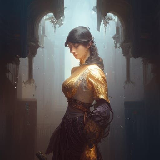 Queen with Crown: Dark Fantasy Portrait in 8K