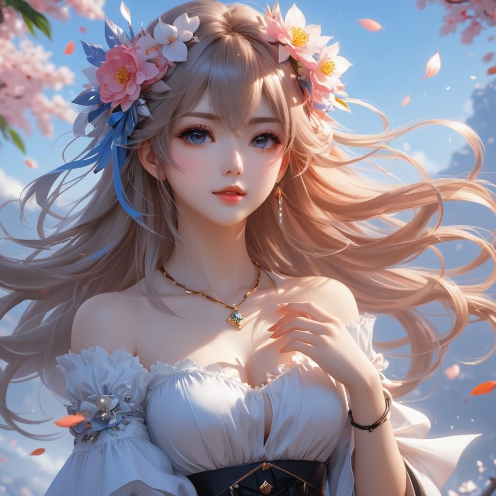 painting of a beautiful girl, By artist "anime", 3d anime ar...