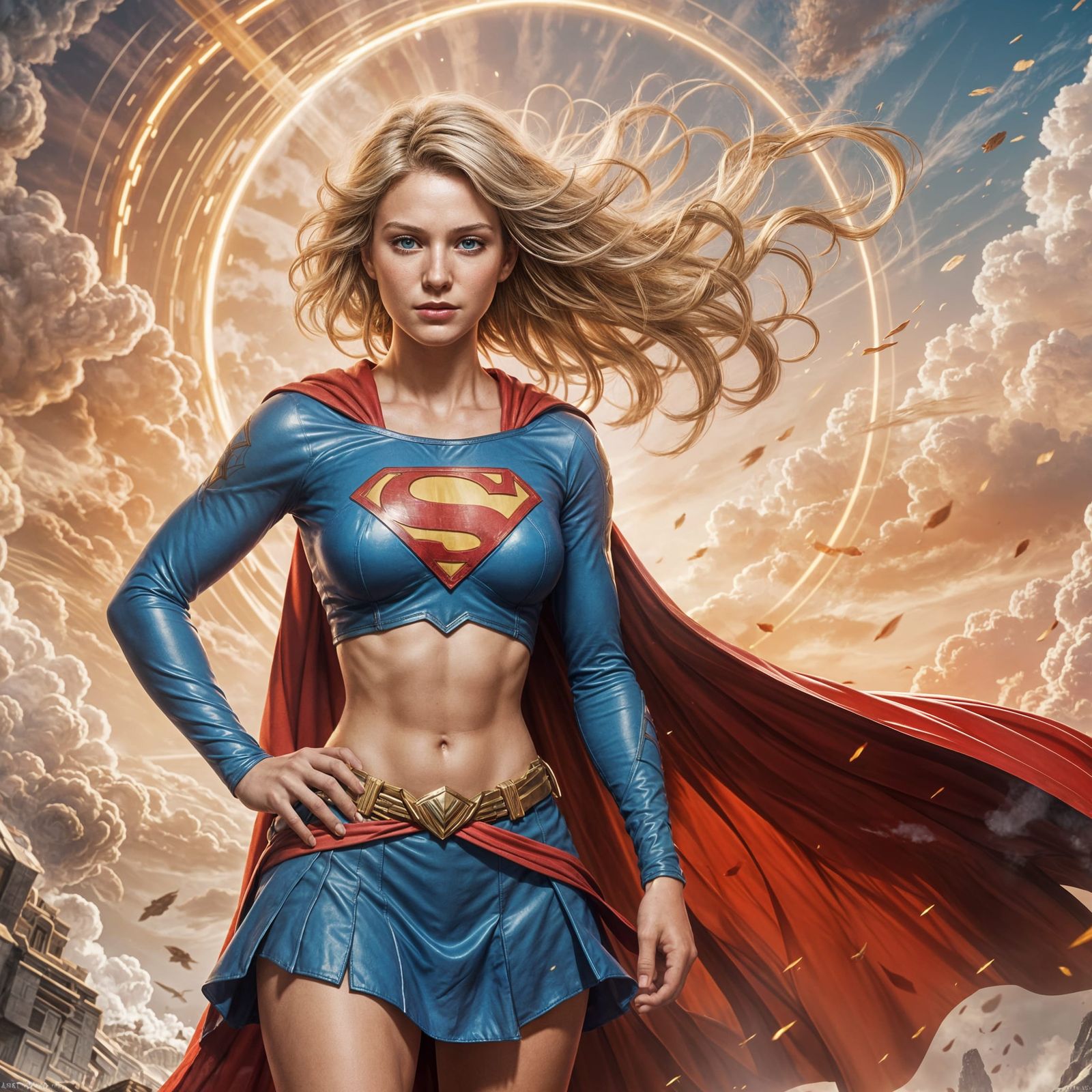 Supergirl Portrait in Triadic Color Palette