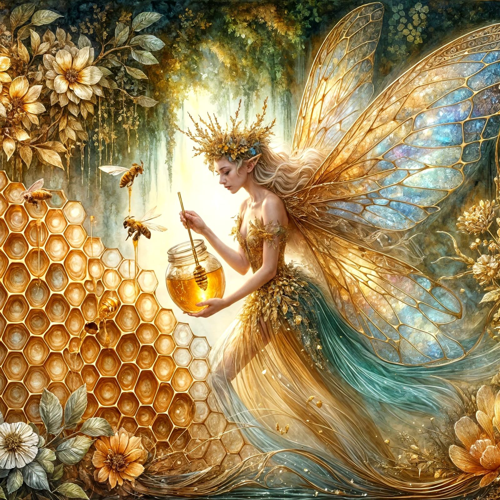 Ethereal Fae in Mixed Media Masterpiece