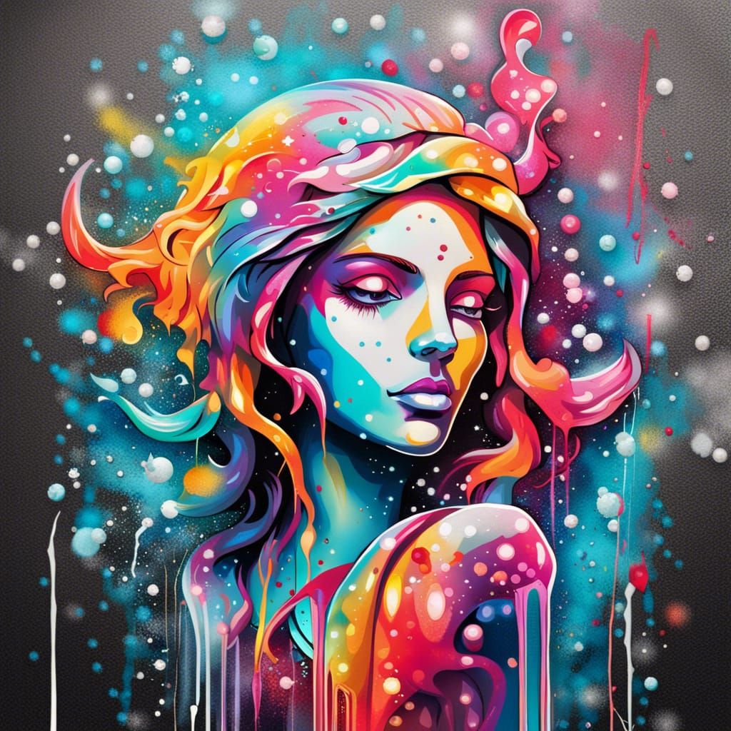 Crystallized Virgo Zodiac Sign in Graffiti Art