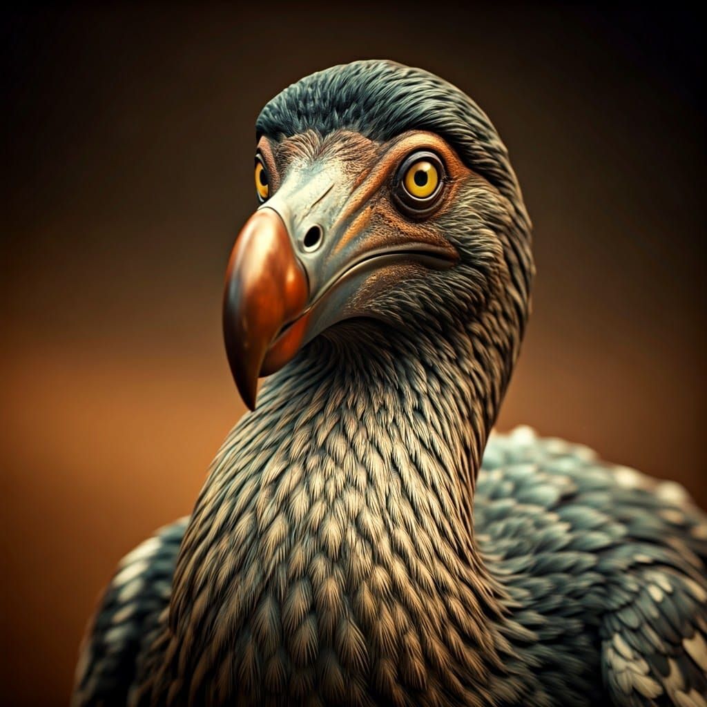 Majestic Dodo Bird in Warm Earthy Habitat