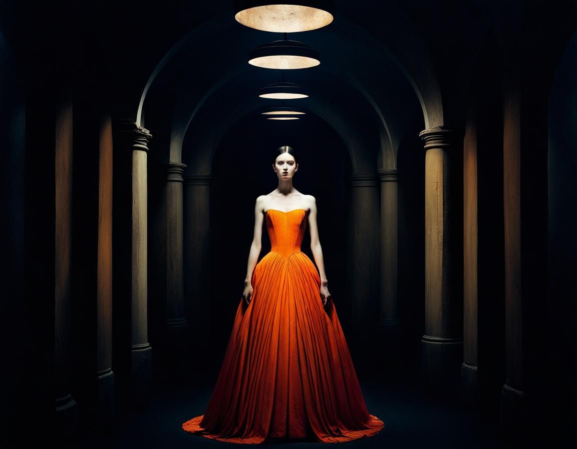 Vast Landscape with Tiny Figures in Dramatic Light