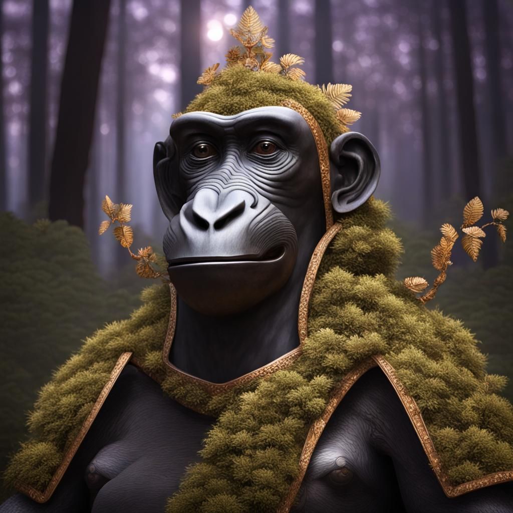 Horse-Headed Monkey King on Forest Throne