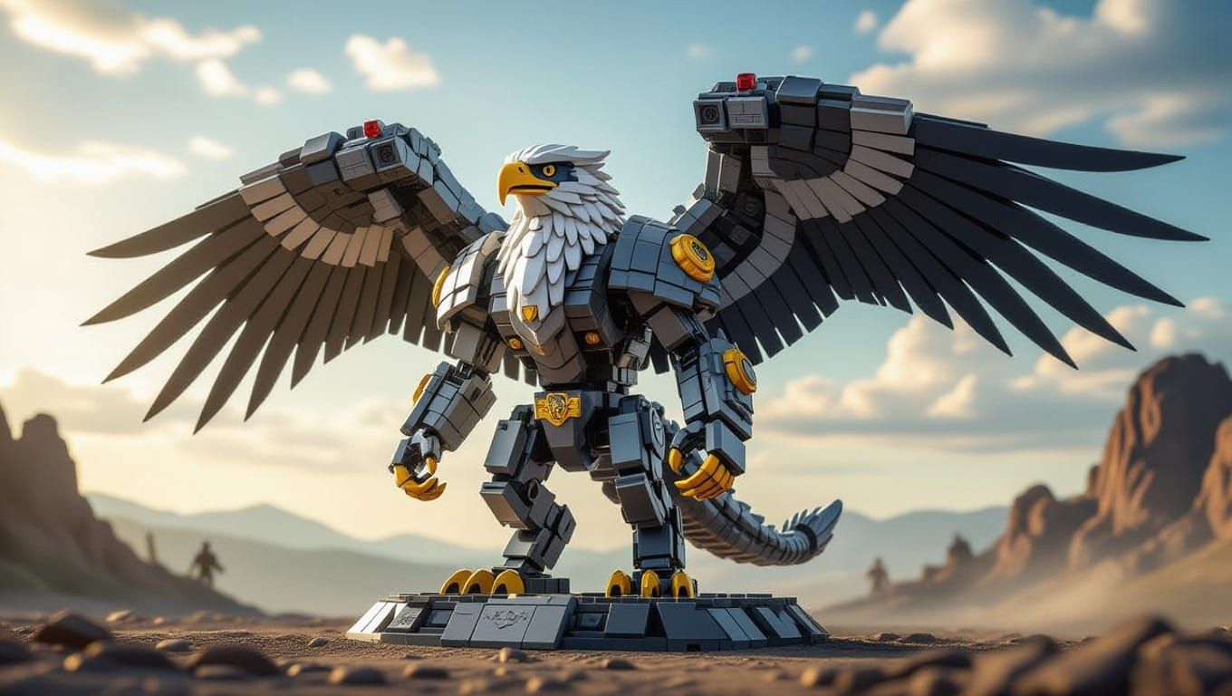 War Griffin in Epic LEGO Battle Scene
