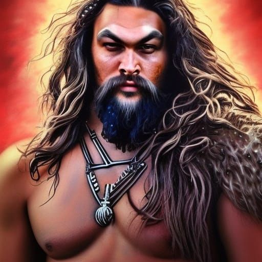 Hyperrealistic Jason Momoa as a Wookie Concept Art
