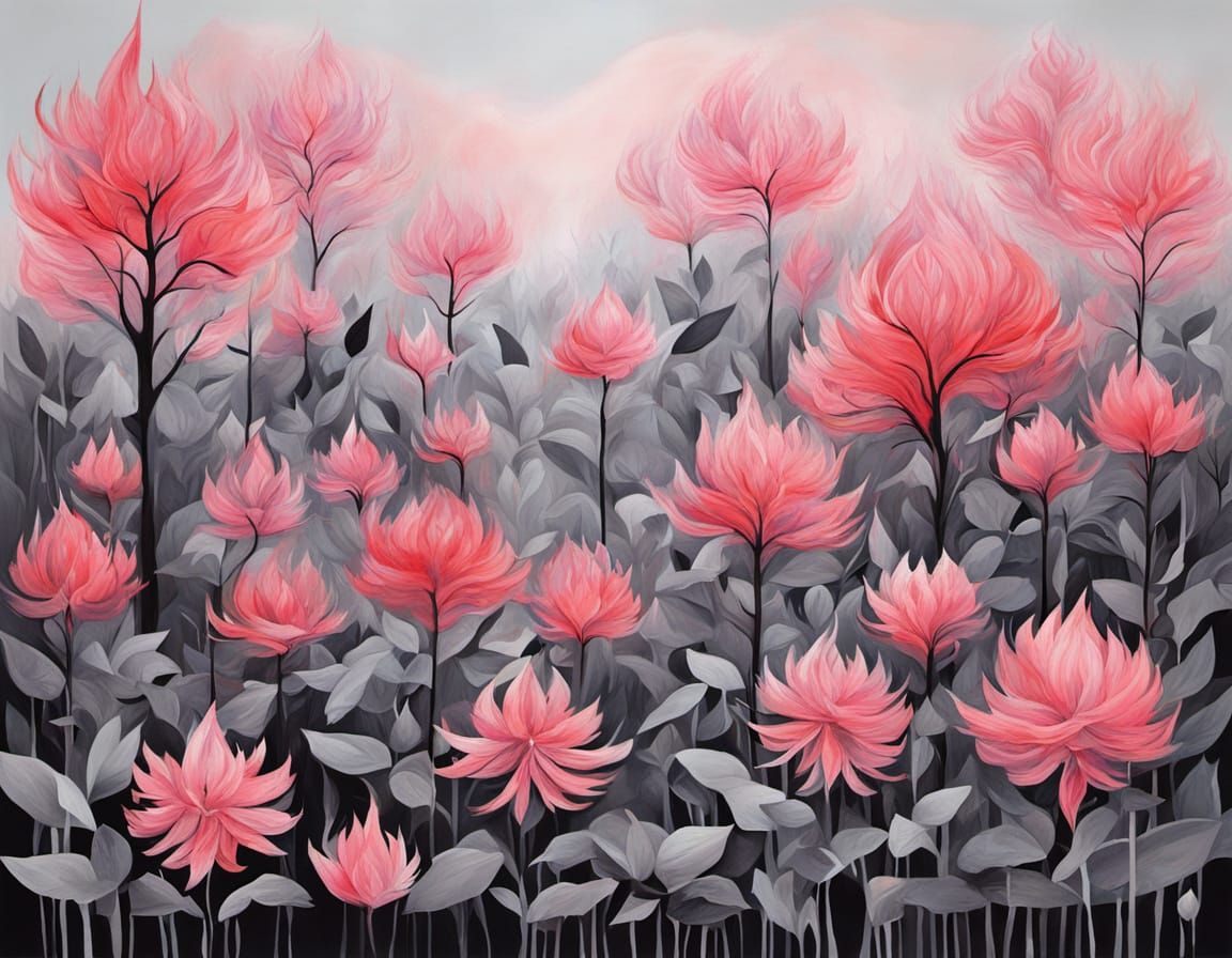 Mysterious Abstract Surrealism Painting of Celtic Bazaar