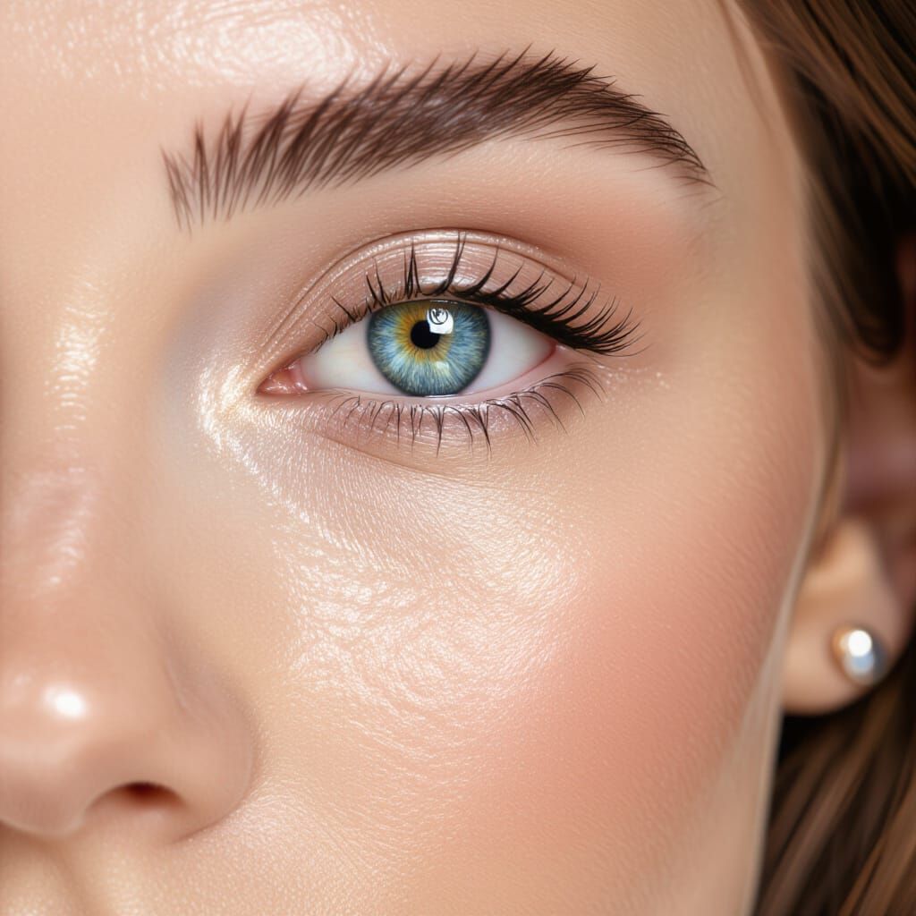 Intense Close-Up of Piercing Blue Eyes