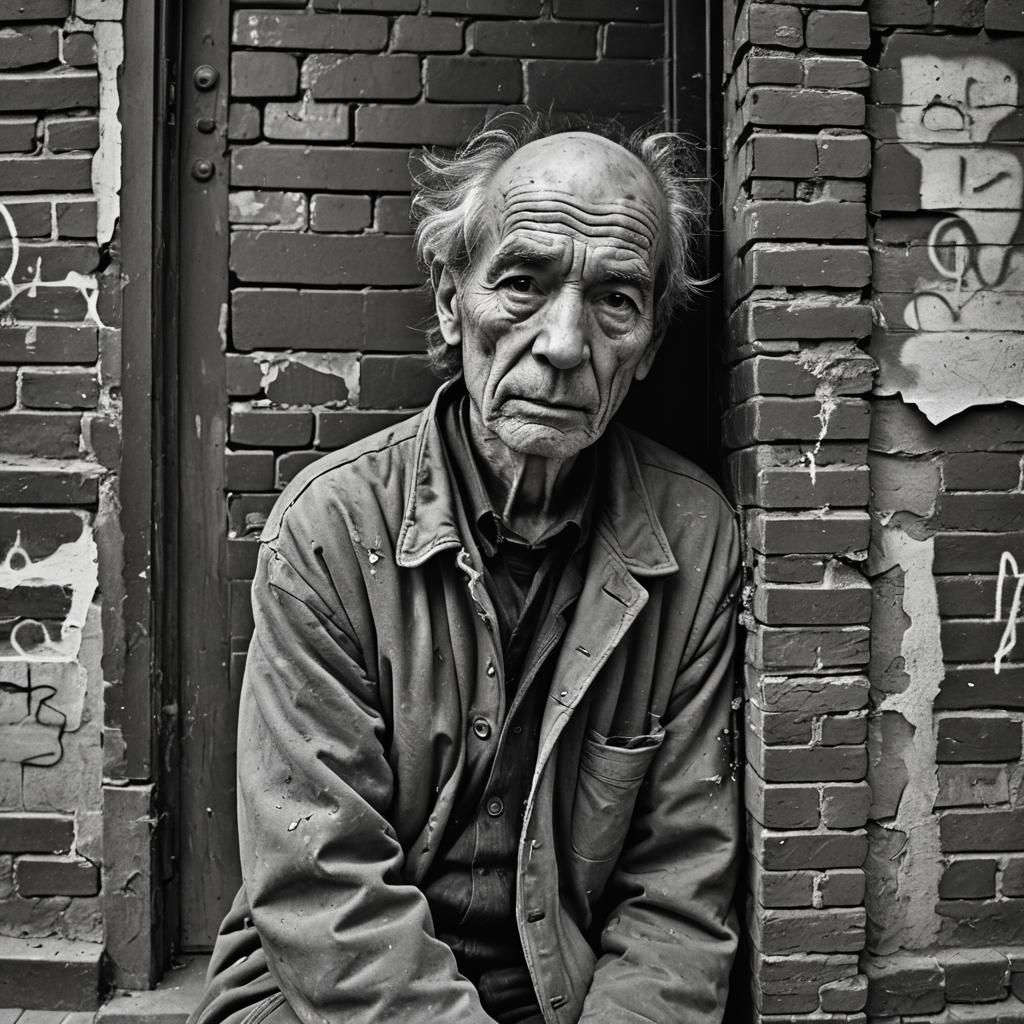 High-Resolution Photo of Weary Person in Doorway