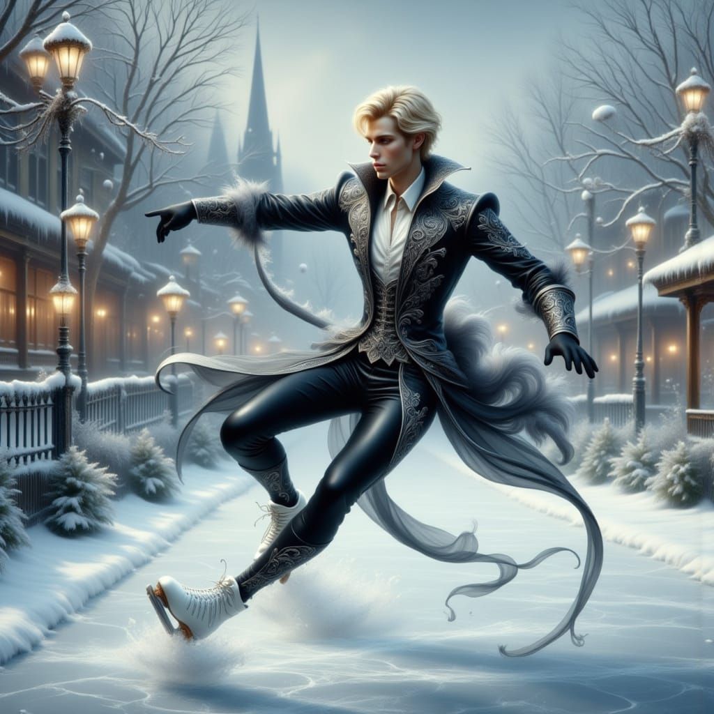 <lora:Flux Oil and Glory:1.0> <lora:Ethereal Magic Flux:1.0> <lora:Building Magic:1.0> The image is of a handsome man wi...