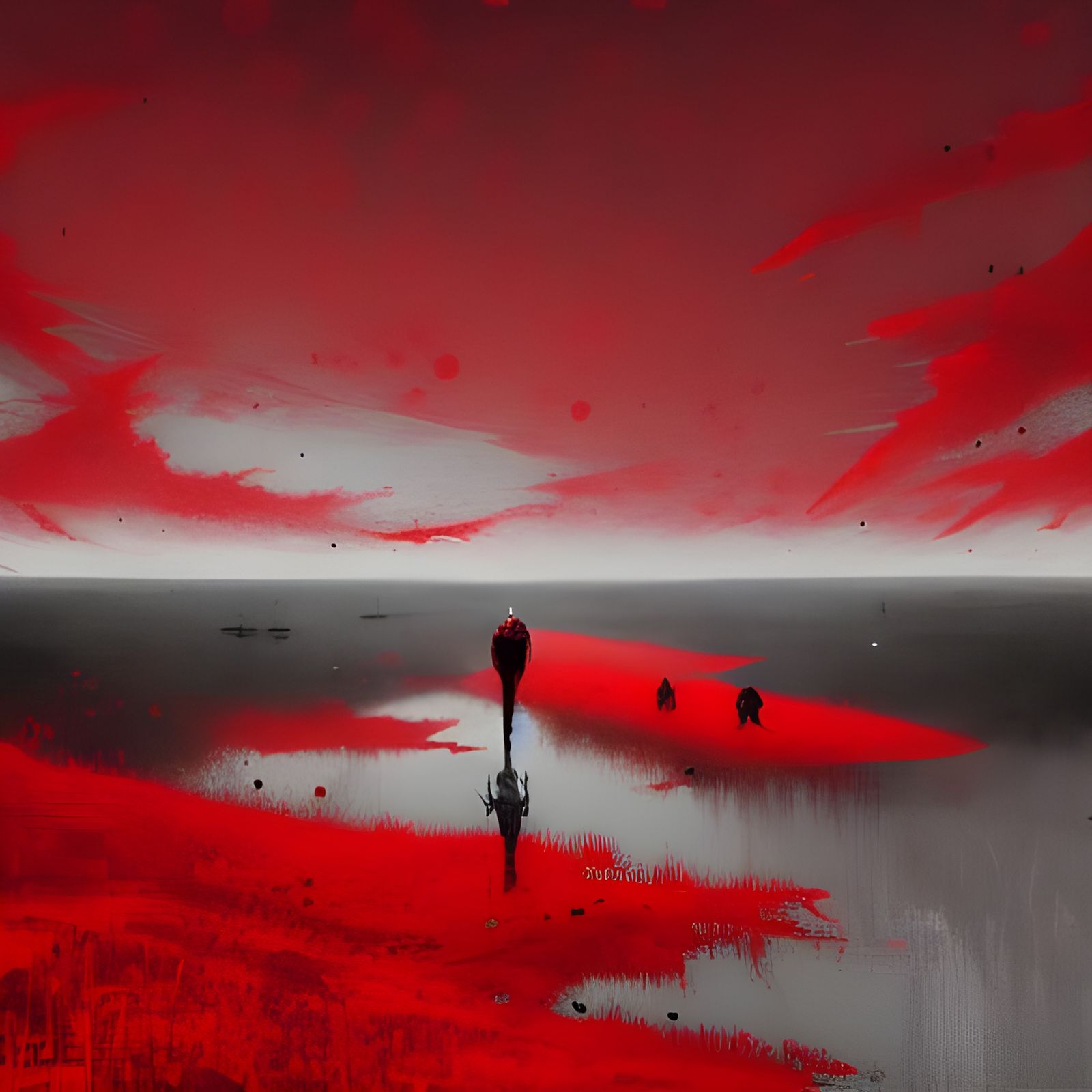The sky is  Red