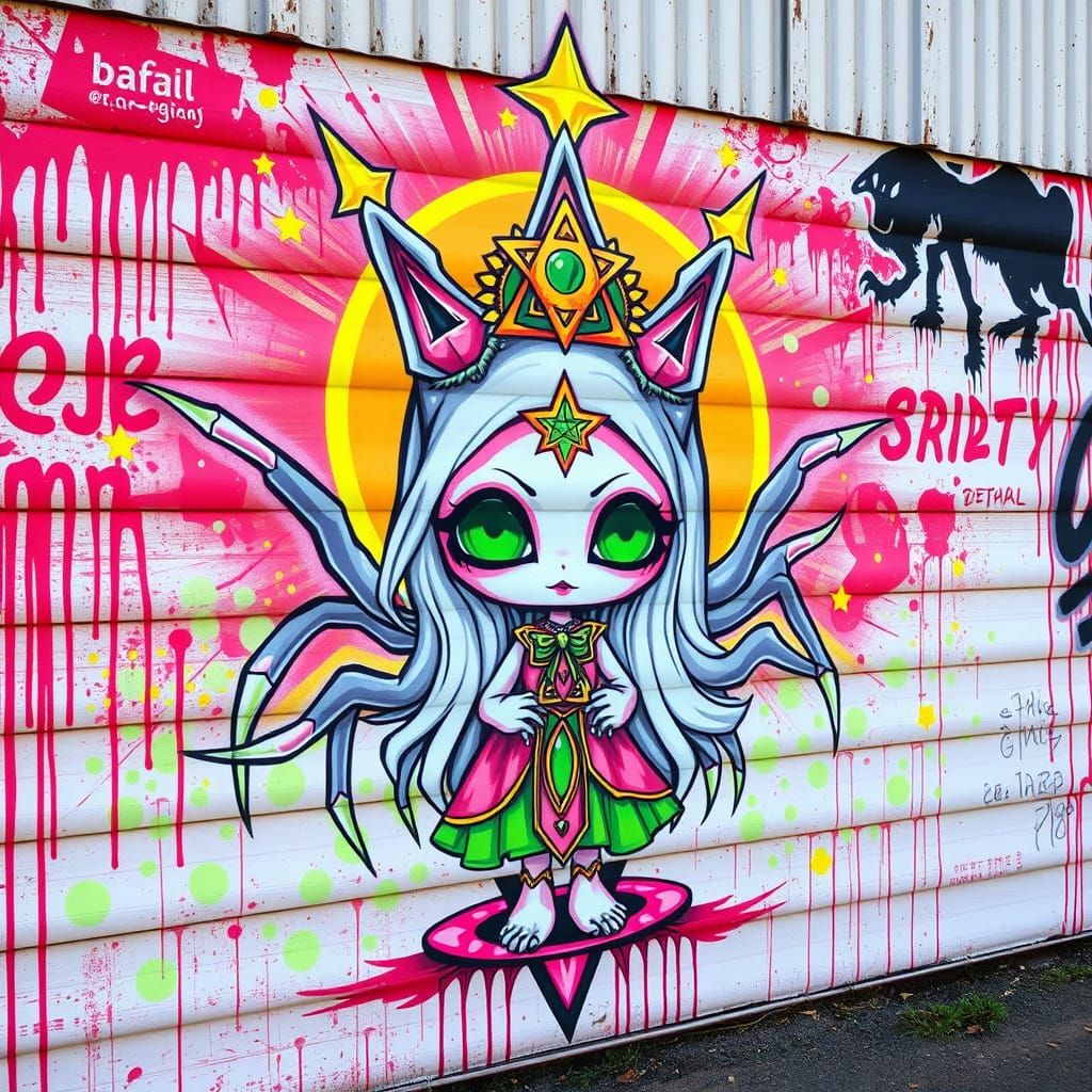 Psychedelic Spider Witch: Urban Street Art