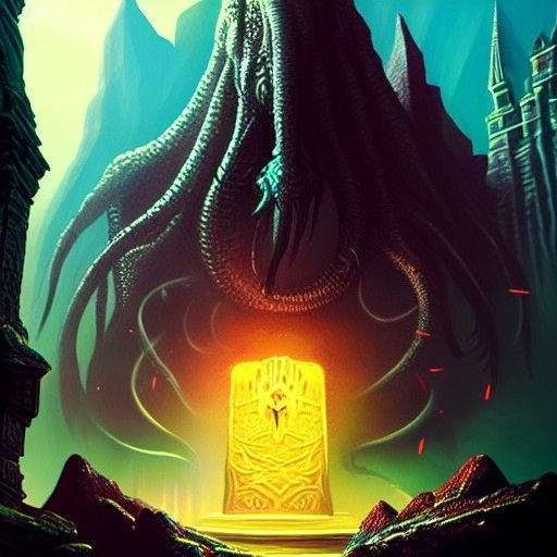 Lovecraftian God: Detailed Matte Painting in 8k