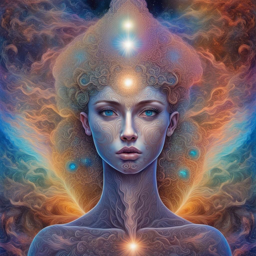 Holographic Astral Soul Reflection by Pablo Amaringo