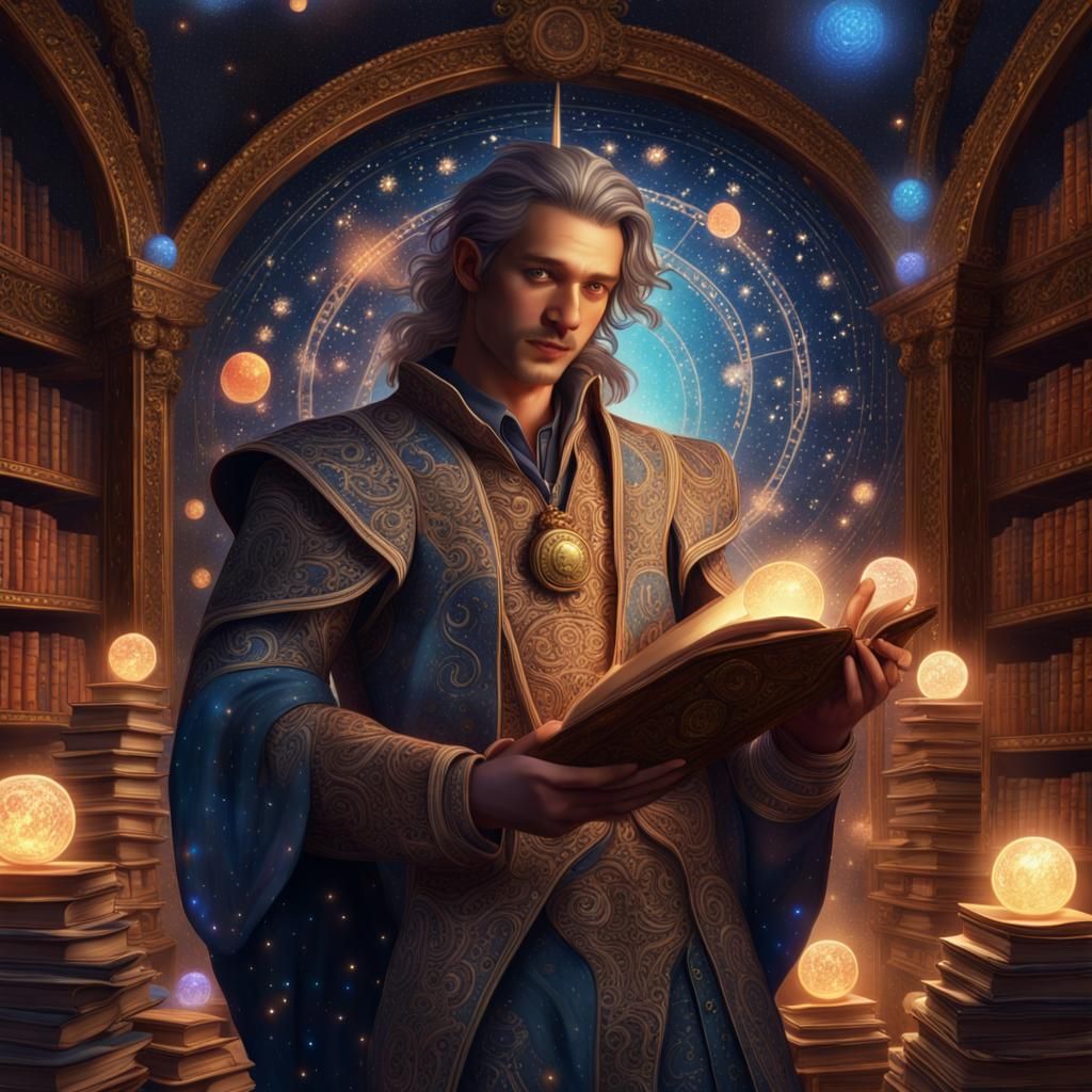 Celestial Scholar: A Dreamy Aasimar Astrologer