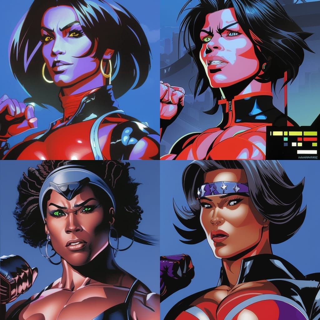 Streets of Rage: Female Muscle Fighter in Anime Style