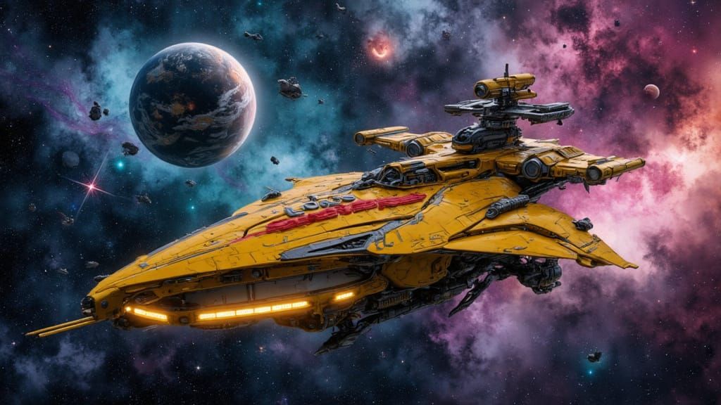 Galactic Dreadnought 'LOS TEQUES' in Yellow and Red