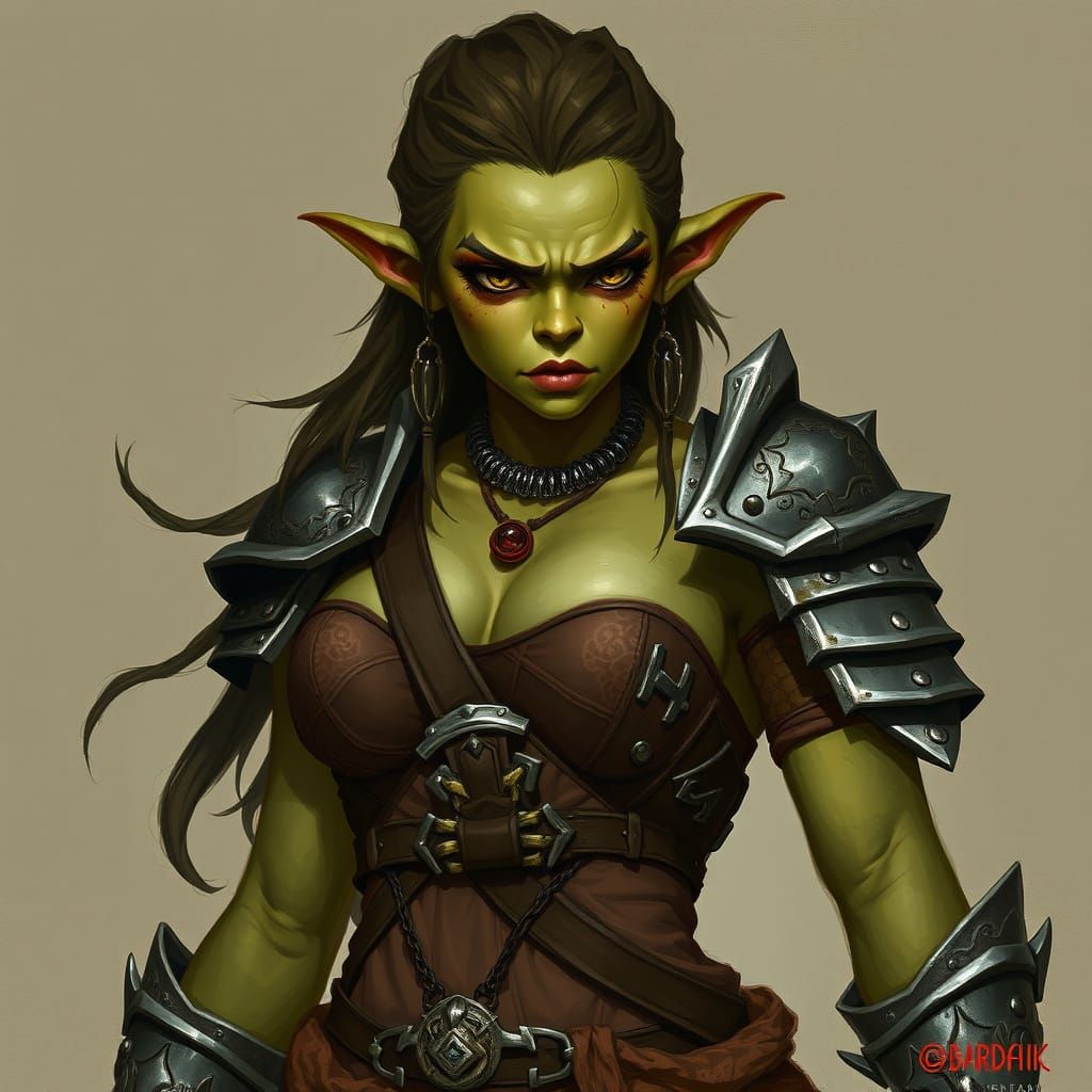 A female Orc Paladin