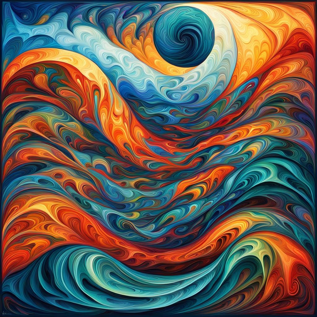 Abstract Vector Fractal in Expressionist Style