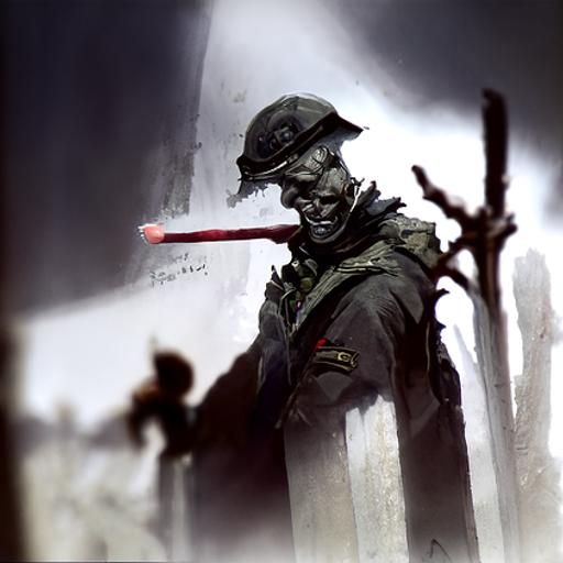 Sinister Soldier with War Crime Stick, 1943