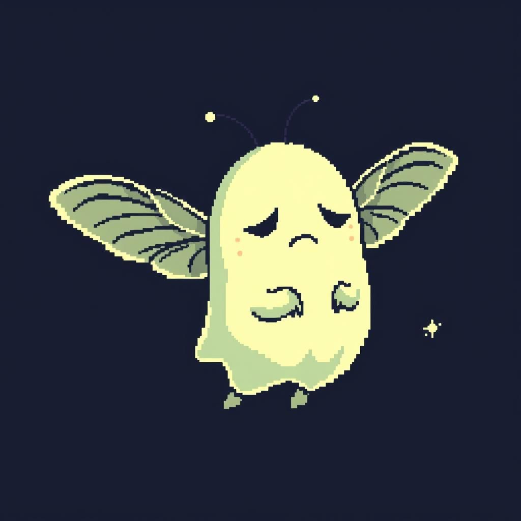 8-Bit Whimsun Portrait with Moth Wings